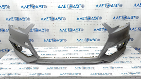 Bare front bumper Audi A4 B9 17-19 S-Line silver LZ7G, without washers, for 4 parking sensors, scratches, dented