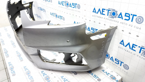 Bare front bumper Audi A4 B9 17-19 S-Line silver LZ7G, without washers, for 4 parking sensors, scratches, dented