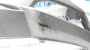 Bare front bumper Audi A4 B9 17-19 S-Line silver LZ7G, without washers, for 4 parking sensors, scratches, dented