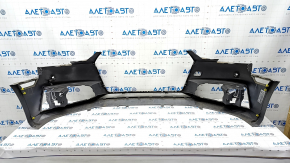 Bare front bumper Audi A4 B9 17-19 S-Line silver LZ7G, without washers, for 4 parking sensors, scratches, dented