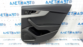 Door trim card rear right Audi A4 B9 17-19 black, black armrest, aluminum trim, Bang and Olufsen, dent