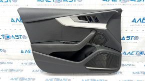 Door trim card front left Audi A4 B9 17-19 black, black armrest, aluminum trim, Bang and Olufsen, scratches, peeling coating
