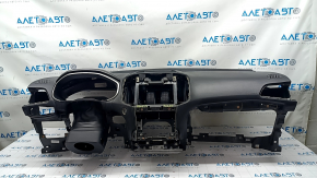 Torpedo front panel with AIRBAG Ford Edge 19- black, bumpers
