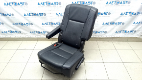 Rear row of seats 2nd row left Toyota Highlander 14-19 leather, black, separate, perforation, without headrest, tears, for cleaning