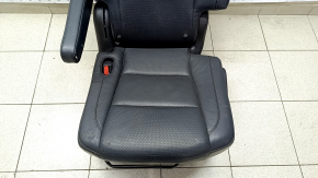 Rear row of seats 2nd row left Toyota Highlander 14-19 leather, black, separate, perforation, without headrest, tears, for cleaning
