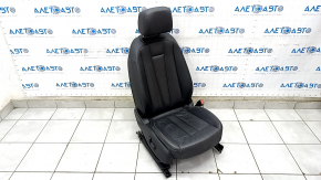 Passenger seat Audi A4 B9 17-19 without airbag, electric, heated, leather, black, for dry cleaning, controls do not work