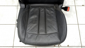 Passenger seat Audi A4 B9 17-19 without airbag, electric, heated, leather, black, for dry cleaning, controls do not work