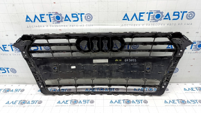 Radiator grille assembly Audi A4 B9 17-19 with emblem, for parking sensors, sand, light chrome