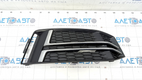 Front bumper grille right Audi A4 B9 17-19 s-line, without radar, light chrome