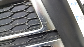 Front bumper grille left Audi A4 B9 17-19 s-line, without radar, light chrome, bumpers