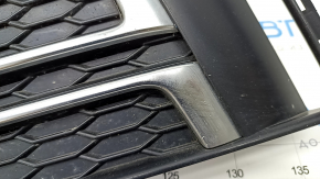 Front bumper grille left Audi A4 B9 17-19 s-line, without radar, light chrome, bumpers