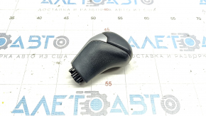 Gear knob Toyota Highlander 14-19 leather black, gray insert, scratches on leather and insert