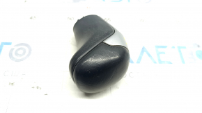 Gear knob Toyota Highlander 14-19 leather black, gray insert, scratches on leather and insert