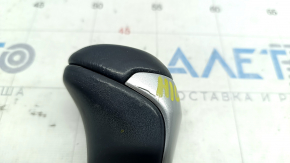 Gear knob Toyota Highlander 14-19 leather black, gray insert, scratches on leather and insert