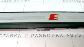 Door sill trim outer front left Audi A4 B9 17- S-Line with illumination, scratches, broken guides, corrosion