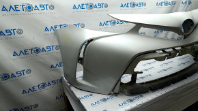 Front bumper bare Toyota Prius V 15-17 rest, white, cracks, broken fastener