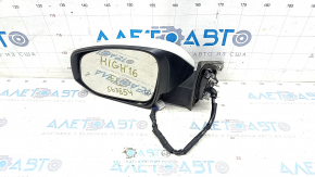 Side mirror left Toyota Highlander 14-19 12 pins, heated, turn signal, backlight, BSM, white, crack