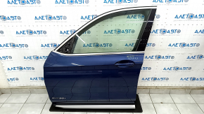 Door assembly front left BMW X3 G01 18-21 blue C1M, keyless, scratches on the overlay, bump