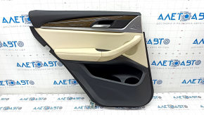 Door trim card rear left BMW X3 G01 18-21 leatherette beige, wood insert, for dry cleaning, scratches, broken