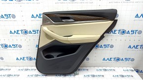 Door trim card rear right BMW X3 G01 18-21 beige leatherette, wood insert, for dry cleaning