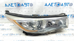 Headlight front right Toyota Highlander 14-16 bare dark halogen, sand, broken mount