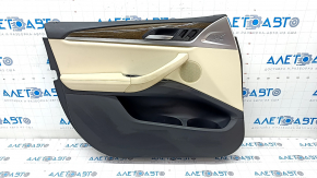 Door trim card front left BMW X3 G01 18-21 leatherette beige, wood insert, for dry cleaning, scratch