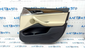Door trim card front right BMW X3 G01 18-21 leatherette beige, wood insert, for dry cleaning, scratch