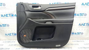 Door trim card front right Toyota Highlander 14-16 under JBL leather, black, wood insert, scratches