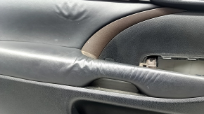 Door trim card front left Toyota Highlander 14-16 under JBL, leather, black, wood insert, dented leather