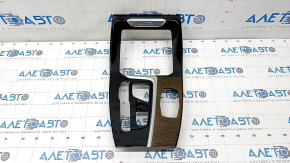 BMW X3 G01 18-21 black center console trim, dark oak insert, chrome swelled, scratches