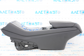 Console center armrest and cup holders Tesla Model Y 20- leather black, type 2, scratches, broken latch