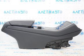 Console center armrest and cup holders Tesla Model Y 20- leather black, type 2, scratches, broken latch