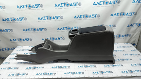 Console central armrest and cup holders Toyota Prius V 15-17 gray assembled, scratches