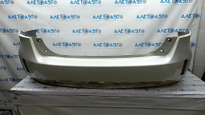 Rear bumper bare Toyota Prius V 15-17 under the lip, white, pressed, tears, cracks, fractures of the fastener
