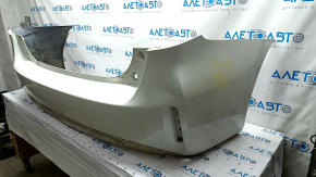 Rear bumper bare Toyota Prius V 15-17 under the lip, white, pressed, tears, cracks, fractures of the fastener
