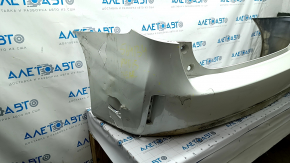 Rear bumper bare Toyota Prius V 15-17 under the lip, white, pressed, tears, cracks, fractures of the fastener