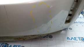 Rear bumper bare Toyota Prius V 15-17 under the lip, white, pressed, tears, cracks, fractures of the fastener