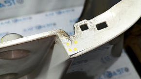 Rear bumper bare Toyota Prius V 15-17 under the lip, white, pressed, tears, cracks, fractures of the fastener