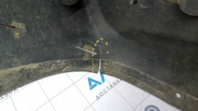 Rear bumper bare Toyota Prius V 15-17 under the lip, white, pressed, tears, cracks, fractures of the fastener