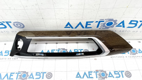 Front panel trim center BMW X3 G01 18-21 black, insert dark oak, varnish swelled