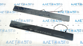 Set of door sill trims for Ford Mustang mk6 15-coupe, dark, with backlight, missing chip, air on edge