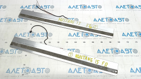 Set of door sill trims for Ford Mustang mk6 15-coupe, dark, with backlight, missing chip, air on edge