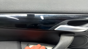 Door trim card front left BMW X1 F48 16-22 leather black, black insert, backlight, scratches