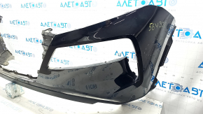 Bare front bumper Nissan Rogue 21-23 without parking sensors JP built, broken fasteners, scratches, crack
