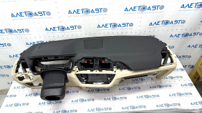 Torpedo front panel with AIRBAG BMW X3 G01 18-21 black and beige, without projection, for cleaning, crack in the overlay