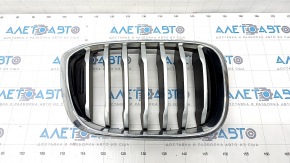 Radiator grill right BMW X3 G01 18-21 nostril, chrome frame + gray grill, bumpers