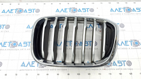 Radiator grill left BMW X3 G01 18-21 nostril, chrome frame + gray grill, bumpers