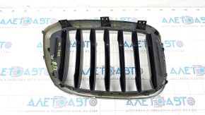 Radiator grill left BMW X3 G01 18-21 nostril, chrome frame + gray grill, bumpers