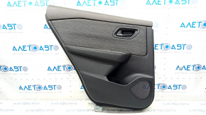 Door trim card rear left Nissan Rogue 21-23 JP built black with gray insert cloth, armrest leather, brown top