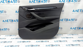 Door trim card front right BMW X1 F48 16-22 leather black, black insert, backlight, scratches